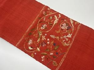 リサイクル　花唐草模様織出し名古屋帯